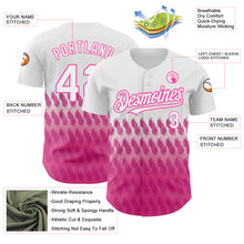 Загрузить изображение в средство просмотра галереи, Custom White Pink 3D Pattern Design Lines Authentic Baseball Jersey
