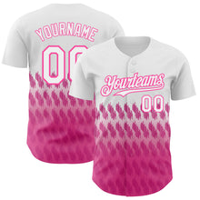 Загрузить изображение в средство просмотра галереи, Custom White Pink 3D Pattern Design Lines Authentic Baseball Jersey
