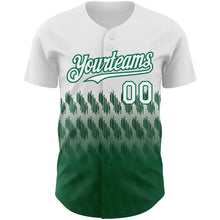 Загрузить изображение в средство просмотра галереи, Custom White Kelly Green 3D Pattern Design Lines Authentic Baseball Jersey
