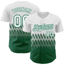 Загрузить изображение в средство просмотра галереи, Custom White Kelly Green 3D Pattern Design Lines Authentic Baseball Jersey
