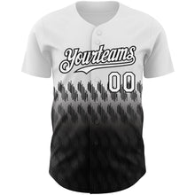 Charger l&#39;image dans la galerie, Custom White Black 3D Pattern Design Lines Authentic Baseball Jersey
