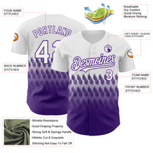 Загрузить изображение в средство просмотра галереи, Custom White Purple 3D Pattern Design Lines Authentic Baseball Jersey
