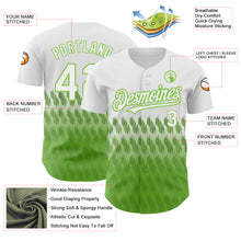 Load image into Gallery viewer, Custom White Neon Green 3D Pattern Design Lines Authentic Baseball Jersey
