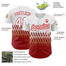 Загрузить изображение в средство просмотра галереи, Custom White Red 3D Pattern Design Lines Authentic Baseball Jersey
