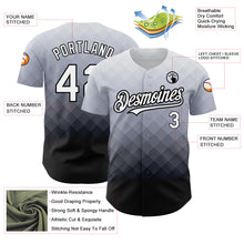 Charger l&#39;image dans la galerie, Custom Gray White-Black 3D Pattern Design Square Authentic Baseball Jersey
