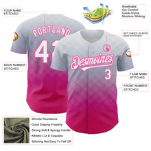 Charger l&#39;image dans la galerie, Custom Gray White-Pink 3D Pattern Design Square Authentic Baseball Jersey
