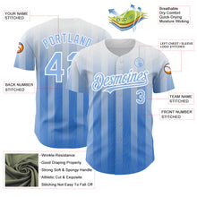 Загрузить изображение в средство просмотра галереи, Custom White Light Blue 3D Pattern Design Stripes Authentic Baseball Jersey
