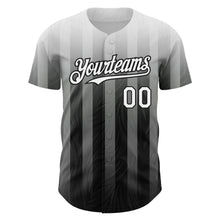 Charger l&#39;image dans la galerie, Custom Gray White-Black 3D Pattern Design Stripes Authentic Baseball Jersey
