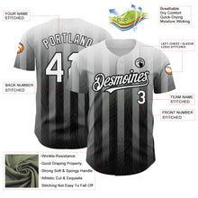 Charger l&#39;image dans la galerie, Custom Gray White-Black 3D Pattern Design Stripes Authentic Baseball Jersey
