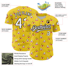 Charger l&#39;image dans la galerie, Custom Yellow White-Black 3D Pattern Design Duck Authentic Baseball Jersey
