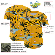 Charger l&#39;image dans la galerie, Custom Yellow Black 3D Pattern Design Tropical Hawaii Palm Trees Authentic Baseball Jersey
