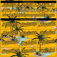 Charger l&#39;image dans la galerie, Custom Yellow Black 3D Pattern Design Tropical Hawaii Palm Trees Authentic Baseball Jersey
