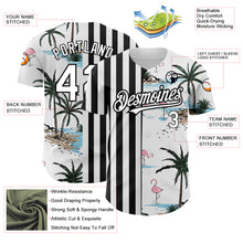 Charger l&#39;image dans la galerie, Custom White Black 3D Pattern Design Tropical Hawaii Palm Trees Authentic Baseball Jersey
