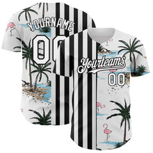 Charger l&#39;image dans la galerie, Custom White Black 3D Pattern Design Tropical Hawaii Palm Trees Authentic Baseball Jersey
