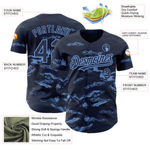 Загрузить изображение в средство просмотра галереи, Custom Navy Light Blue 3D Pattern Design Mountain Authentic Baseball Jersey
