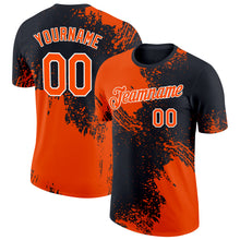 Загрузить изображение в средство просмотра галереи, Custom Orange Black-White 3D Pattern Design Abstract Brush Stroke Performance T-Shirt
