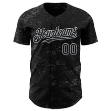 Charger l&#39;image dans la galerie, Custom Black Gray-Steel Gray 3D Pattern Design Abstract Splatter Texture Authentic Baseball Jersey
