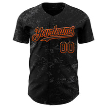 Charger l&#39;image dans la galerie, Custom Black Orange-Steel Gray 3D Pattern Design Abstract Splatter Texture Authentic Baseball Jersey
