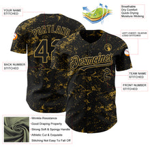 Charger l&#39;image dans la galerie, Custom Black Old Gold 3D Pattern Design Abstract Splatter Texture Authentic Baseball Jersey
