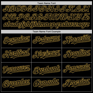 Custom Black Old Gold 3D Pattern Design Abstract Splatter Texture Authentic Baseball Jersey