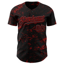 Загрузить изображение в средство просмотра галереи, Custom Black Red 3D Pattern Design Abstract Splatter Texture Authentic Baseball Jersey
