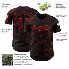 Загрузить изображение в средство просмотра галереи, Custom Black Red 3D Pattern Design Abstract Splatter Texture Authentic Baseball Jersey
