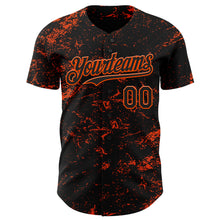 Charger l&#39;image dans la galerie, Custom Black Orange 3D Pattern Design Abstract Splatter Texture Authentic Baseball Jersey
