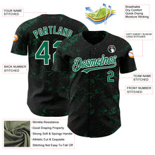 Charger l&#39;image dans la galerie, Custom Black Kelly Green-White 3D Pattern Design Abstract Splatter Texture Authentic Baseball Jersey
