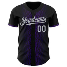 Load image into Gallery viewer, Custom Black Gray-Purple 3D Pattern Design Geometric Shapes Authentic Baseball Jersey
