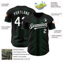 Load image into Gallery viewer, Custom Black White-Kelly Green 3D Pattern Design Geometric Shapes Authentic Baseball Jersey
