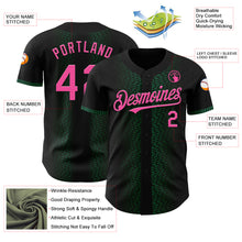 Load image into Gallery viewer, Custom Black Pink-Kelly Green 3D Pattern Design Geometric Shapes Authentic Baseball Jersey
