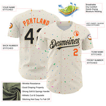 Load image into Gallery viewer, Custom Cream Black-Orange 3D Pattern Design Confetti Authentic Baseball Jersey
