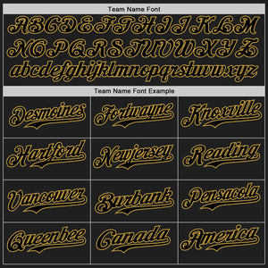 Custom Black Old Gold 3D Pattern Design Confetti Authentic Baseball Jersey