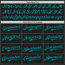 Load image into Gallery viewer, Custom Black Teal-Gold 3D Pattern Design Confetti Authentic Baseball Jersey
