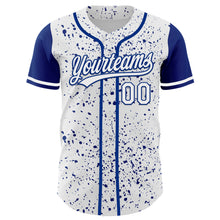 Charger l&#39;image dans la galerie, Custom White Royal 3D Pattern Design Abstract Splatter Ink Authentic Baseball Jersey
