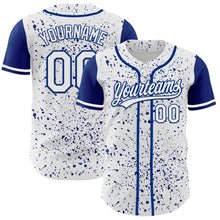 Charger l&#39;image dans la galerie, Custom White Royal 3D Pattern Design Abstract Splatter Ink Authentic Baseball Jersey
