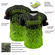 Charger l&#39;image dans la galerie, Custom Black Neon Green 3D Pattern Design Abstract Wave Authentic Baseball Jersey
