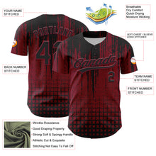 Загрузить изображение в средство просмотра галереи, Custom Crimson Black 3D Pattern Design Abstract Shape Authentic Baseball Jersey
