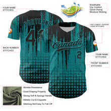 Load image into Gallery viewer, Custom Teal Black 3D Pattern Design Abstract Shape Authentic Baseball Jersey
