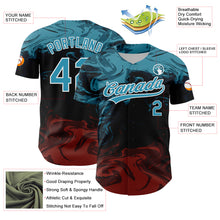 Загрузить изображение в средство просмотра галереи, Custom Black Panther Blue Burgundy-White 3D Pattern Design Abstract Fluid Authentic Baseball Jersey
