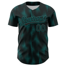 Load image into Gallery viewer, Custom Black Teal 3D Pattern Design Halftone Dots Authentic Baseball Jersey
