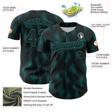 Load image into Gallery viewer, Custom Black Teal 3D Pattern Design Halftone Dots Authentic Baseball Jersey
