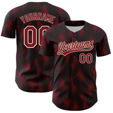 Load image into Gallery viewer, Custom Black Crimson-Cream 3D Pattern Design Halftone Dots Authentic Baseball Jersey
