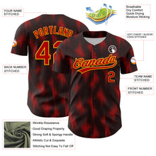 Load image into Gallery viewer, Custom Black Red-Gold 3D Pattern Design Halftone Dots Authentic Baseball Jersey
