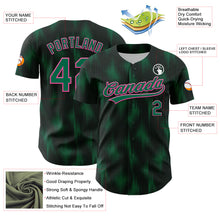 Load image into Gallery viewer, Custom Black Kelly Green-Pink 3D Pattern Design Halftone Dots Authentic Baseball Jersey
