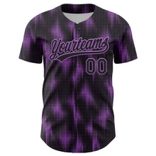 Load image into Gallery viewer, Custom Black Medium Purple 3D Pattern Design Halftone Dots Authentic Baseball Jersey
