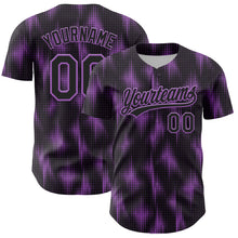 Load image into Gallery viewer, Custom Black Medium Purple 3D Pattern Design Halftone Dots Authentic Baseball Jersey
