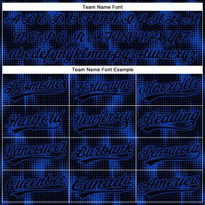 Custom Black Thunder Blue 3D Pattern Design Halftone Dots Authentic Baseball Jersey