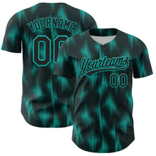 Load image into Gallery viewer, Custom Black Aqua 3D Pattern Design Halftone Dots Authentic Baseball Jersey
