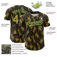 Load image into Gallery viewer, Custom Black Old Gold-Kelly Green 3D Pattern Design Halftone Dots Authentic Baseball Jersey
